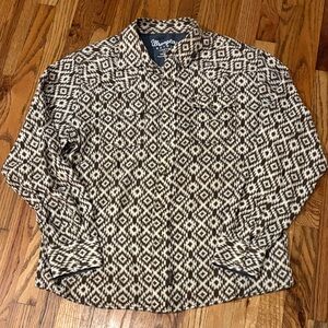 Wrangler Retro Men's Geometric Patterned Pearl Botton Shirt